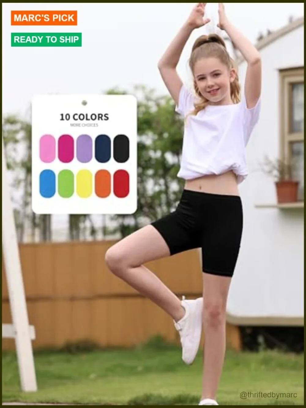 10 Pack Girls Bike Shorts Cartwheel Toddler Under Dress Active
